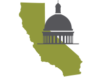 Image of the state of California with the capitol building